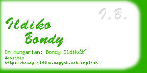 ildiko bondy business card